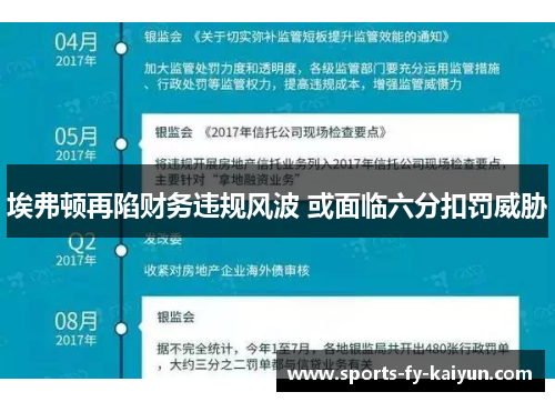 埃弗顿再陷财务违规风波 或面临六分扣罚威胁